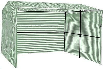 Lona Multiuso Listrada Barraca de Feira Verde/Branco 300 Micras - 2x2,5 - 2
