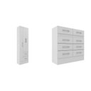 Ver imagem 2 de Quarto Completo Guarda-Roupa 3 Portas 2 Gavetas e Cômoda 8 Gavetas Branco