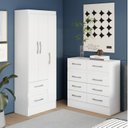 Ver imagem 1 de Quarto Completo Guarda-Roupa 3 Portas 2 Gavetas e Cômoda 8 Gavetas Branco