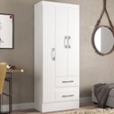 Ver imagem 6 de Quarto Completo Guarda-Roupa 3 Portas 2 Gavetas e Cômoda 8 Gavetas Branco