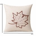 Ver imagem 3 de Almofada Bordada em Linho com Folhas Secas Terracota 50x50