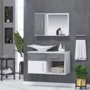 Ver imagem 1 de Gabinete Banheiro New Stilo 60 Cm Armário com Cuba e Espelheira:rovere