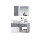 Ver imagem 4 de Gabinete Banheiro New Stilo 60 Cm Armário com Cuba e Espelheira:rovere