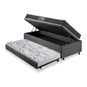 Ver imagem 4 de Bicama Box Baú Solteiro Linho Cinza 88x188 com Colchão Pantanal Espuma D28 Anjos