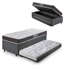 Ver imagem 1 de Bicama Box Baú Solteiro Linho Cinza 88x188 com Colchão Pantanal Espuma D28 Anjos