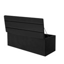 Ver imagem 3 de Calçadeira Baú Recamier Casal 140CM Argentina Courino Preto - D A DECOR