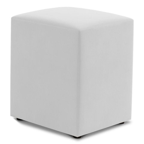 Puff Decorativo Sala de Estar Quadrado 36x47cm Sintético Branco - Desk Design