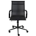 Ver imagem 2 de Cadeira Giratória Baixa Office Tela Preta Aço Preto Base Rodízio