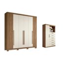 Ver imagem 1 de Quarto Completo Casal Guarda Roupa 6 Ptas Buriti + Cômoda Marabá Areia S. Andirá