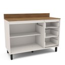 Ver imagem 4 de Balcão com Tampo 2 Portas 3 Gavetas 120cm Off White Branco Yescasa