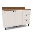 Ver imagem 2 de Balcão com Tampo 2 Portas 3 Gavetas 120cm Off White Branco Yescasa