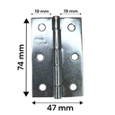 Ver imagem 3 de Dobradiça Porta Zincada Caixa 24 Peças - 3" 75mm Ferca