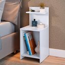 Ver imagem 5 de Mesa de Cabeceira para Quarto Nicho Prateleira Decorativa Porta Livros e Objetos Fantasy - Branco