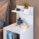 Ver imagem 3 de Mesa de Cabeceira para Quarto Nicho Prateleira Decorativa Porta Livros e Objetos Fantasy - Branco