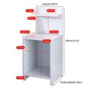 Ver imagem 2 de Mesa de Cabeceira para Quarto Nicho Prateleira Decorativa Porta Livros e Objetos Fantasy - Branco