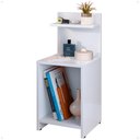 Ver imagem 1 de Mesa de Cabeceira para Quarto Nicho Prateleira Decorativa Porta Livros e Objetos Fantasy - Branco