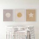 Ver imagem 1 de Kit 3 Quadros Decorativos Infantil - Boho Minimalista NO2 - 30x40 - Moldura Branca