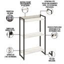 Ver imagem 4 de Kit 2 Estantes Multiuso Escritório Industrial 3 Prateleiras Areta 104x60cm C01 Snow - Lyam Decor