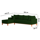 Ver imagem 6 de Sofá 4 Lugares Beny com Chaise Esquerdo Suede Verde