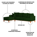 Ver imagem 3 de Sofá 4 Lugares Beny com Chaise Esquerdo Suede Verde