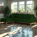 Ver imagem 1 de Sofá 4 Lugares Beny com Chaise Esquerdo Suede Verde