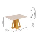 Ver imagem 6 de Mesa de Jantar Tampo Retangular Chanfrado Curvo Mad/vid 120 X 90cm Kiara Cedro Off White- Mabe Magaz