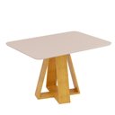 Ver imagem 2 de Mesa de Jantar Tampo Retangular Chanfrado Curvo Mad/vid 120 X 90cm Kiara Cedro Off White- Mabe Magaz