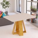Ver imagem 1 de Mesa de Jantar Tampo Retangular Chanfrado Curvo Mad/vid 120 X 90cm Kiara Cedro Off White- Mabe Magaz