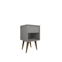 Ver imagem 4 de Mesa de Cabeceira Mdf Pés Palitos com 1 Gaveta e 1 Nicho Plancasa:cinza Cristal Tx