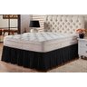 Saia Box Ajustável Serve em Cama Casal Queen e King Babado com Elástico 1 Peça:preto - 1