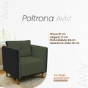 Ver imagem 7 de Kit 2 Poltronas Aviv para Sala Escritório Recepção Linho Verde Premium Easy Clean Corino Preto