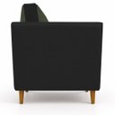 Ver imagem 2 de Kit 2 Poltronas Aviv para Sala Escritório Recepção Linho Verde Premium Easy Clean Corino Preto
