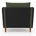 Ver imagem 4 de Kit 2 Poltronas Aviv para Sala Escritório Recepção Linho Verde Premium Easy Clean Corino Preto