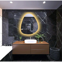 Ver imagem 4 de Espelho Orgânico Decorativo Lapidado com Led 50x35 Cm E02 para Sala, Quarto, Banheiro, 3000k 110v