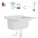 Ver imagem 1 de Tanque Plástico 40l para Lavanderia Branco + Sifão Copo Universal Sanfonado + Veda Rosca + Torneira
