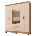 Ver imagem 2 de Guarda Roupa Casal Imperial com Armário Multiuso Recife Carvalho Americano Off White – Incorplac