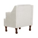 Ver imagem 4 de Poltrona Decorativa Pés Luis XV Gênises Encosto Capitonê Suede Bege Carolina Moveis