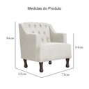 Ver imagem 6 de Poltrona Decorativa Pés Luis XV Gênises Encosto Capitonê Suede Bege Carolina Moveis