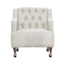Ver imagem 3 de Poltrona Decorativa Pés Luis XV Gênises Encosto Capitonê Suede Bege Carolina Moveis