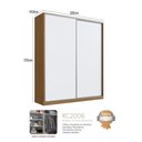 Ver imagem 3 de Guarda Roupa 2 Portas de Correr 2006 Emovell Freijó Natura Branco 200x59,8x235cm