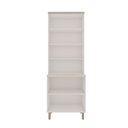 Ver imagem 3 de Cristaleira Iluminata 100% Mdf com 2 Portas de Vidro Branco/fendi - Genialflex