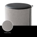 Ver imagem 6 de Puff Requinte Banqueta Decorativa Linho e Couro Sala Quarto - Preto