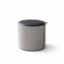 Ver imagem 2 de Puff Requinte Banqueta Decorativa Linho e Couro Sala Quarto - Preto