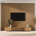 Ver imagem 2 de Rack Ripado com Painel Ripado para Tv até 86 Polegadas 250cmx320cm Aruá CabeCasa MadeiraOriginals