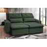 Sofá Retrátil e Reclinável 230 cm Alaska Veludo Verde Chamby Móveis - 1