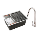 Ver imagem 1 de Kit Cuba para Cozinha Gourmet com Acessórios Aruá e Torneira para Cozinha Misturador Monocomando