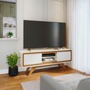 Ver imagem 3 de Rack Buffet Aparador Sala Estar Retrô Vintage Off White 1,50