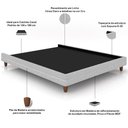 Ver imagem 4 de Cabeceira Casal Nilo 140cm com Cama Pés Madeira Suném P05 Linho Cinza Claro - Lyam Decor