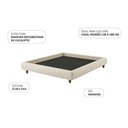 Ver imagem 5 de Cama Box Casal Base Bipartida Nami Facto com Pés de Madeira Branco Pérola Estofados 156cm