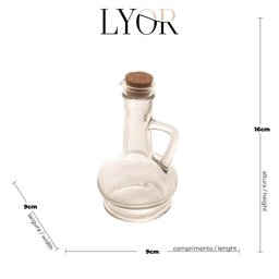 Garrafa para Azeite de Vidro com Tampa de Rolha 230ml Lyor - 6
